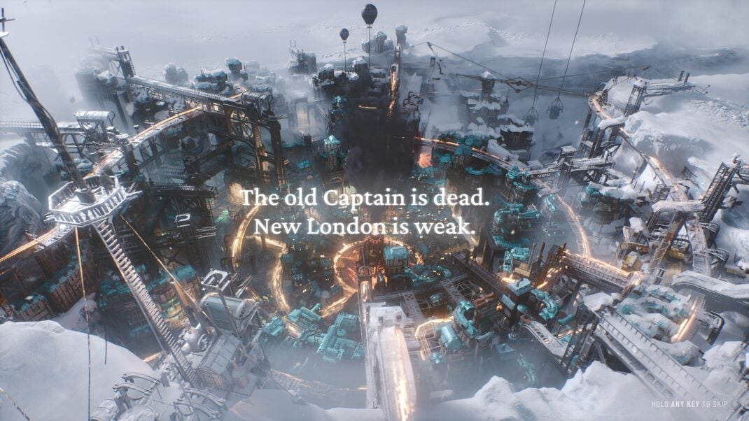 Ein Intro-Screen aus Frostpunk 2.