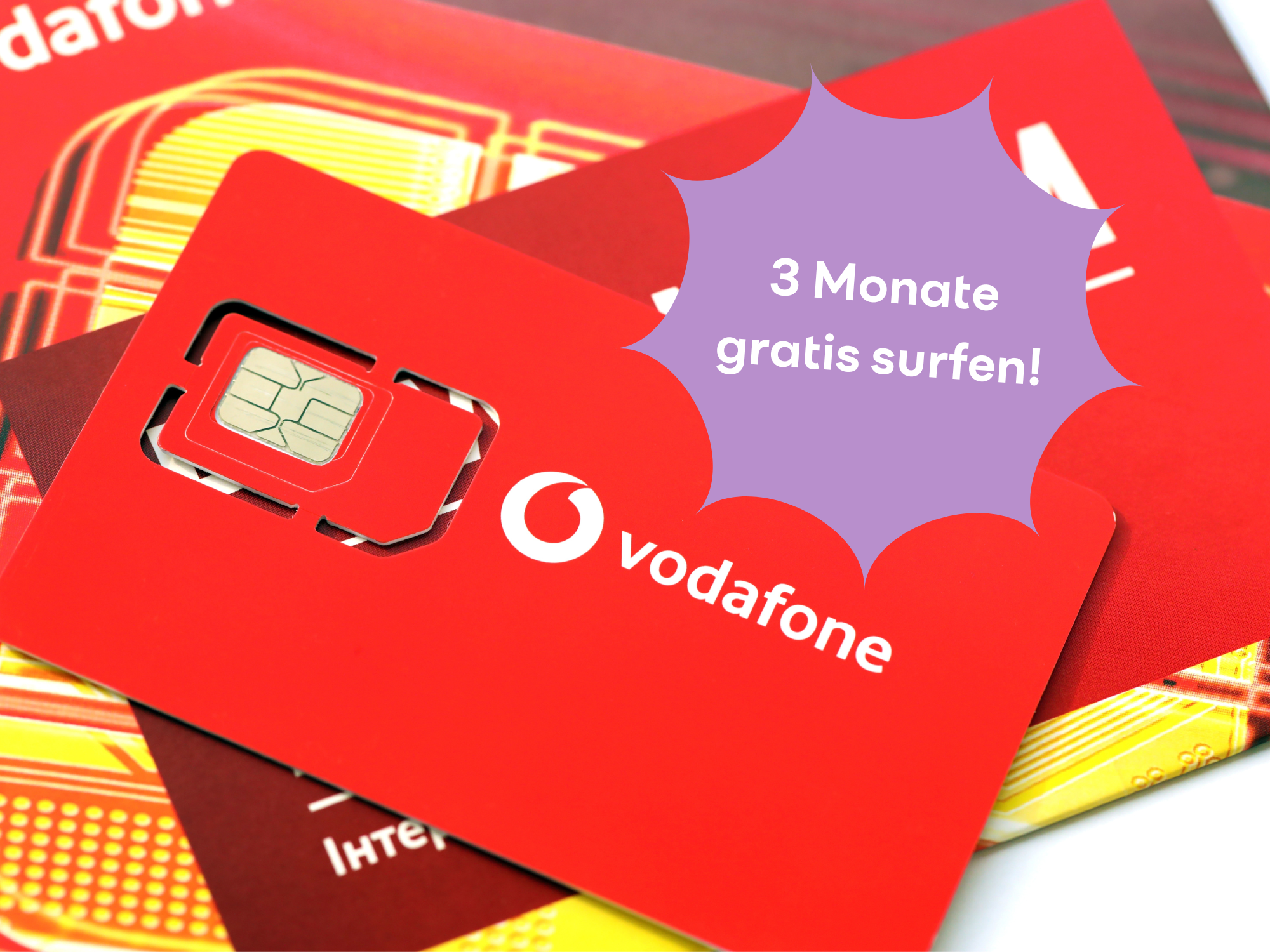 3 Monate gratis surfen bei Vodafone - ohne Extra-Kosten oder Mindestlaufzeit