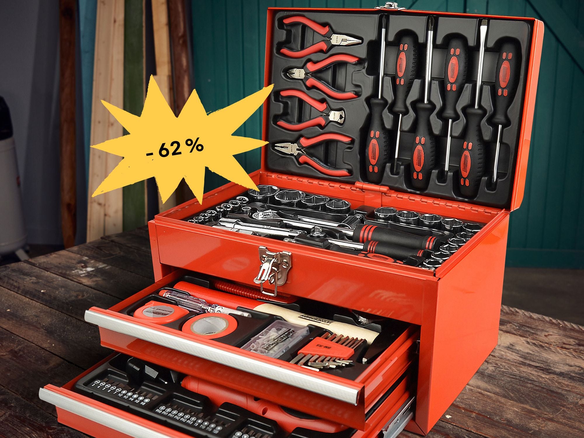 62 % Rabatt - Aldi verkauft üppige Werkzeugbox mit Akkuschrauber für unter 70 Euro
