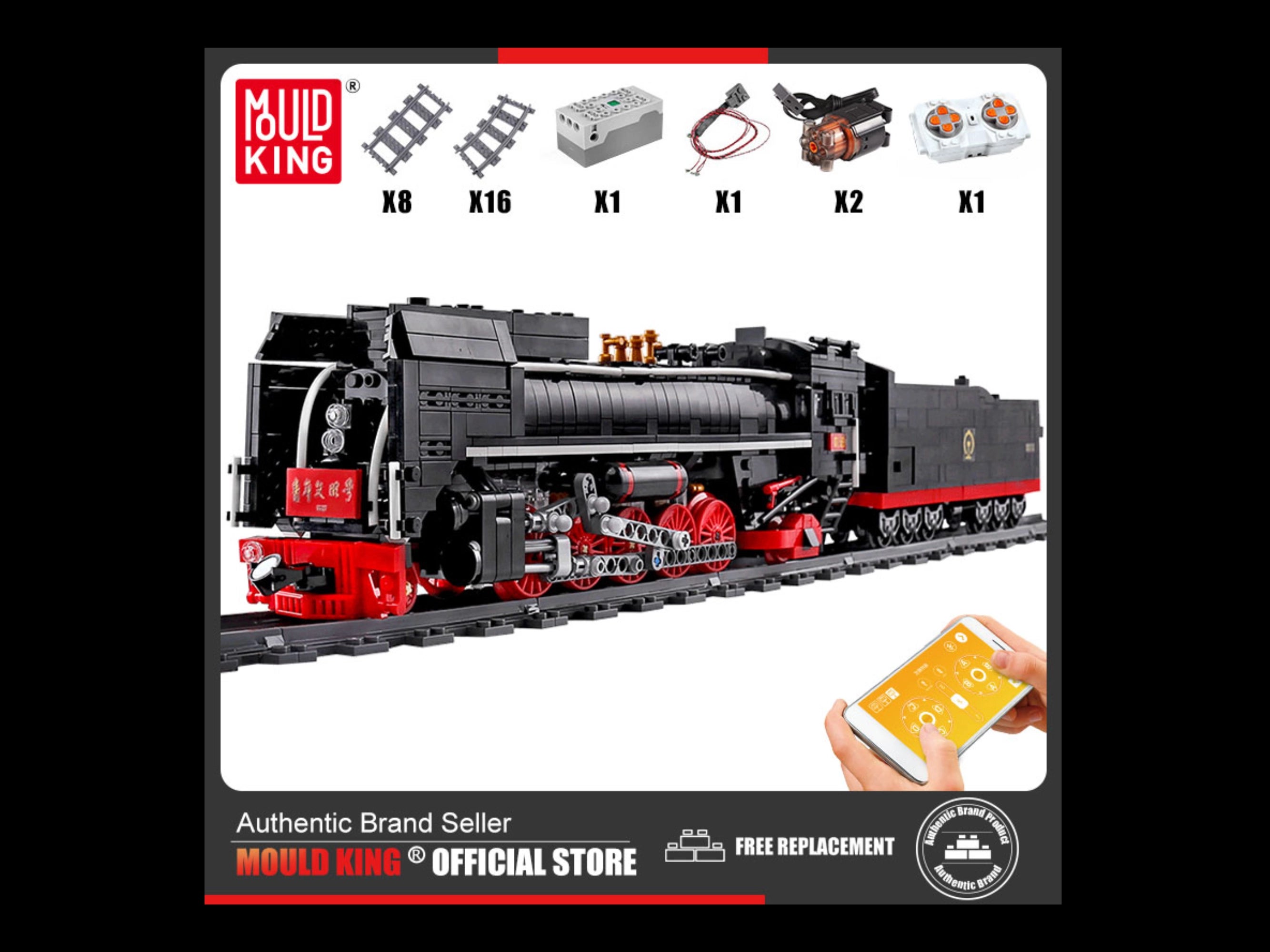 Foto: Klemmbaustein Mould King Dampflokomotive RC QJ (12003)