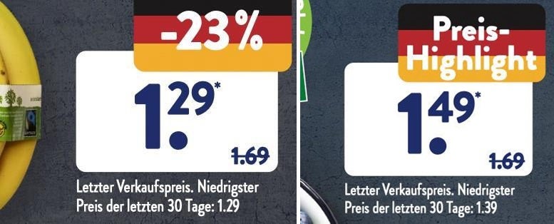 Anzeige in einem Aldi-Prospekt