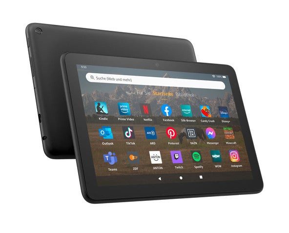 Amazon Fire HD 8 Tablet in der Frontansicht.