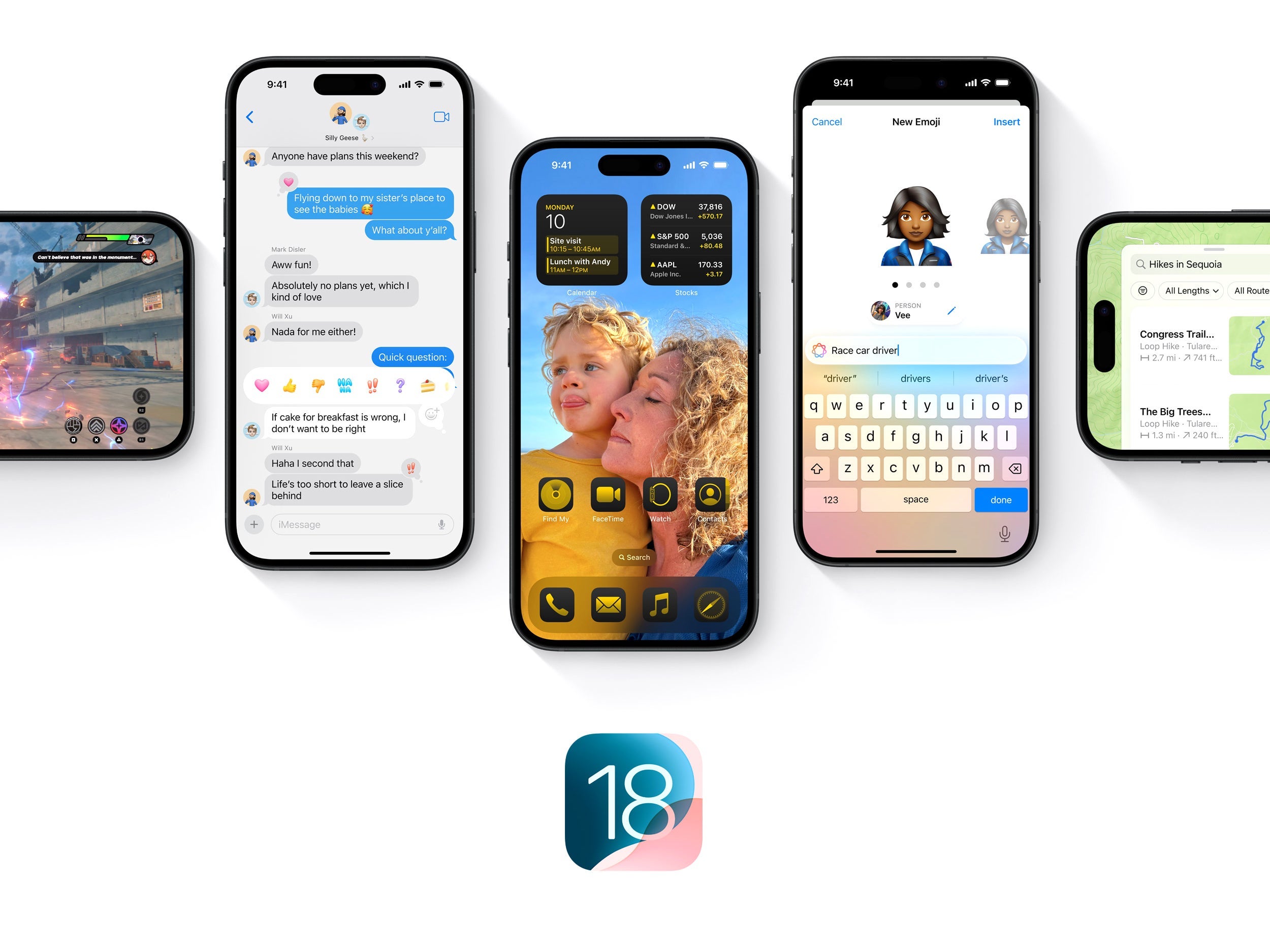 Screenshots von iOS 18 auf mehreren iPhones