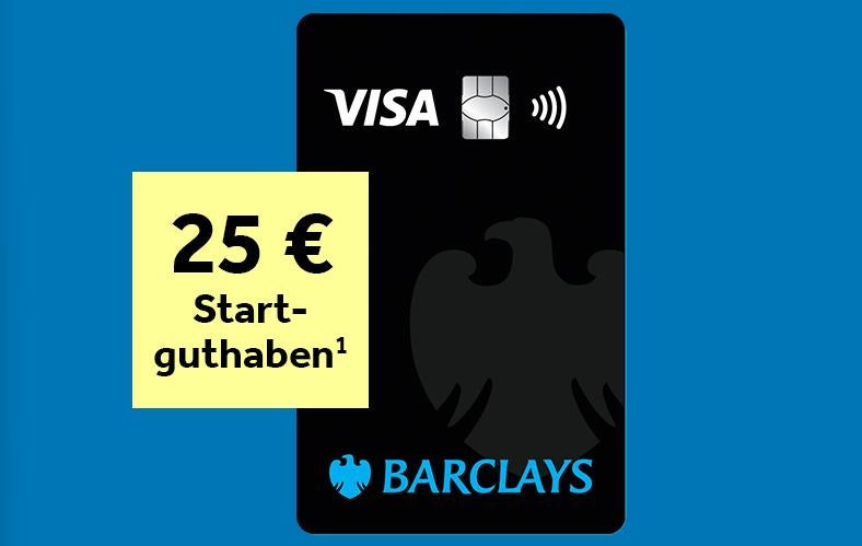 Barclays Visa Kreditkarte mit 25 Euro Startguthaben