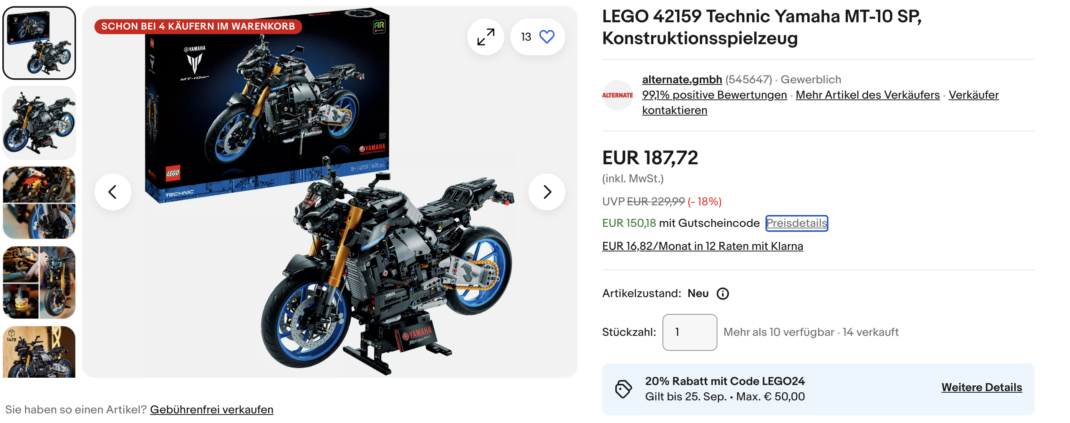 Lego Technic Yamaha MT-10 SP Bauset