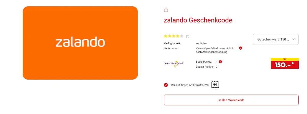 Gutschein von Zalando bei Netto