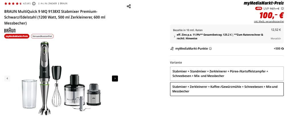 Braun Multiquick 9 Set bei MediaMarkt