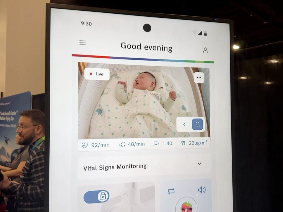 Bild der zur smarten Babywiege gehörigen Smartphone-App.