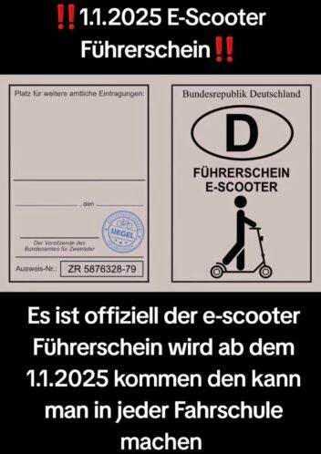 E-Scooter, Führerschein