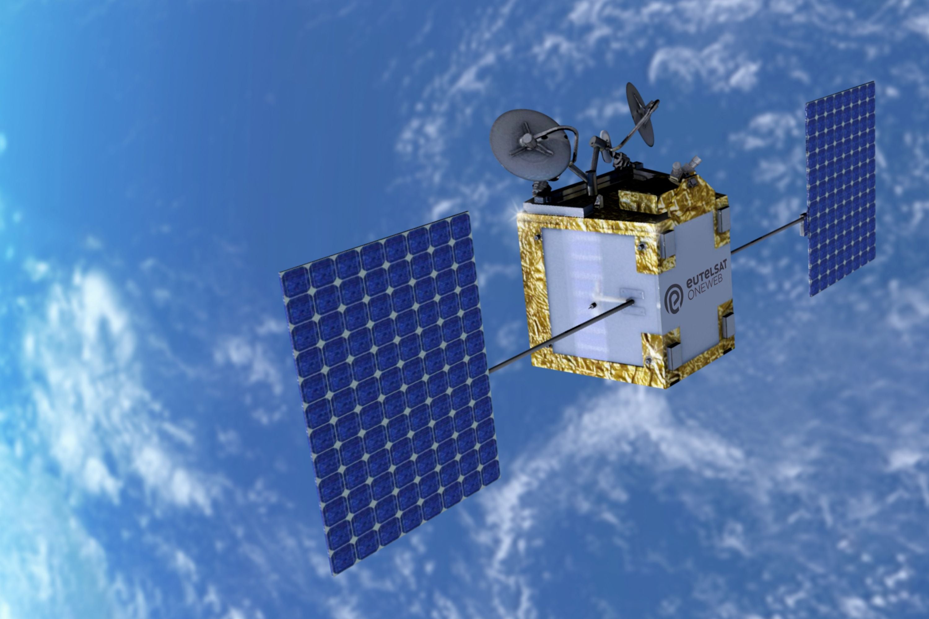 Ein Oneweb-Satellit von Eutelsat im Weltall