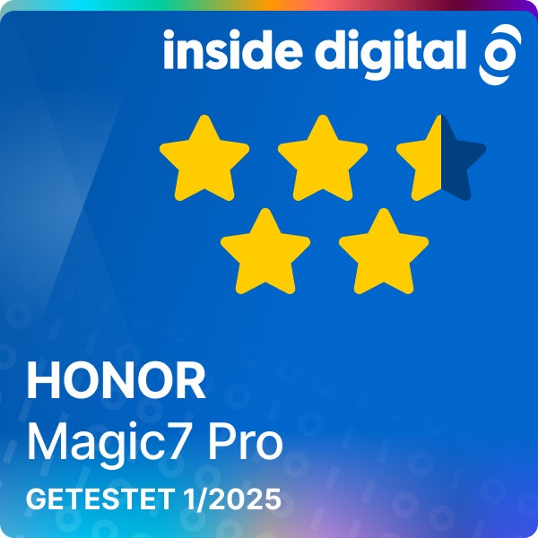 Honor Magic7 Pro Testsiegel mit 4,5 von 5 Sternen