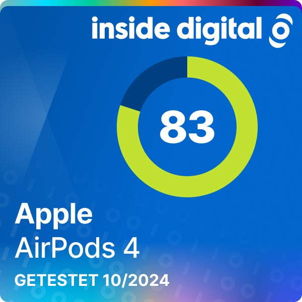 AirPods 4 Testsiegel mit 83 Prozent Testwertung