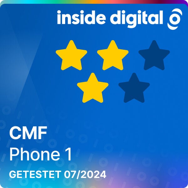 CMF Phone 1 Testsiegel mit 3 von 5 Sternen