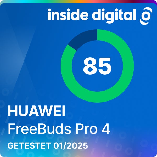 Huawei FreeBuds Pro 4 Testsiegel mit 85 Prozent Testwertung