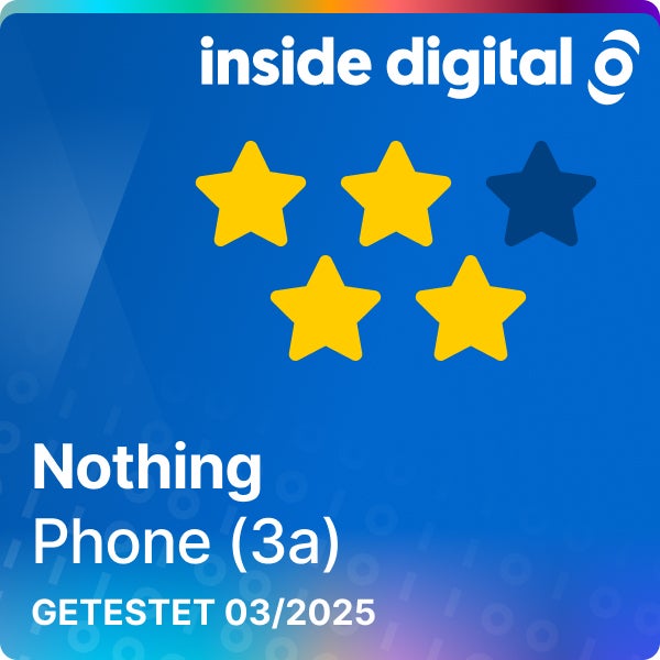 Nothing Phone 3a Testsiegel mit 4 von 5 Sternen