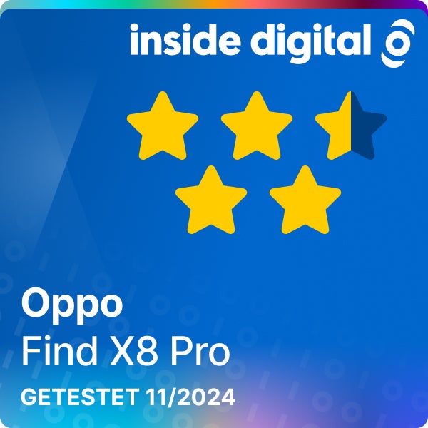 Oppo Find X8 Pro Testsiegel mit 4,5 von 5 Sternen