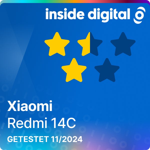 Redmi 14C Testsiegel mit 2,5 von 5 Sternen