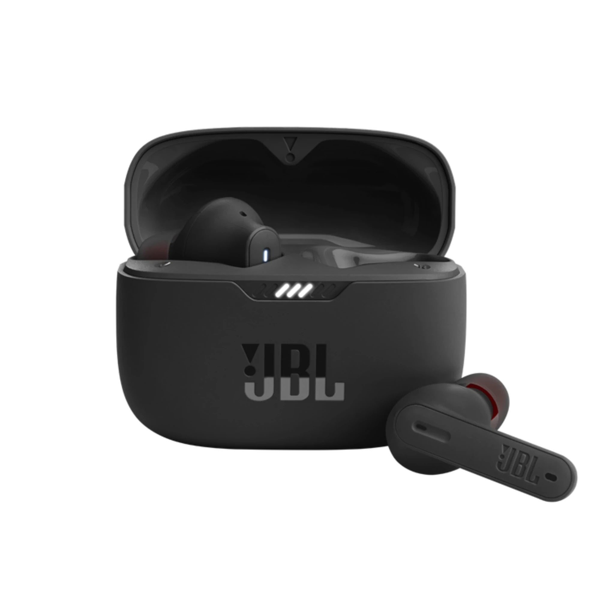 JBL Tune 235NC TWS Case und In-Ear-Kopfhörer von vorne