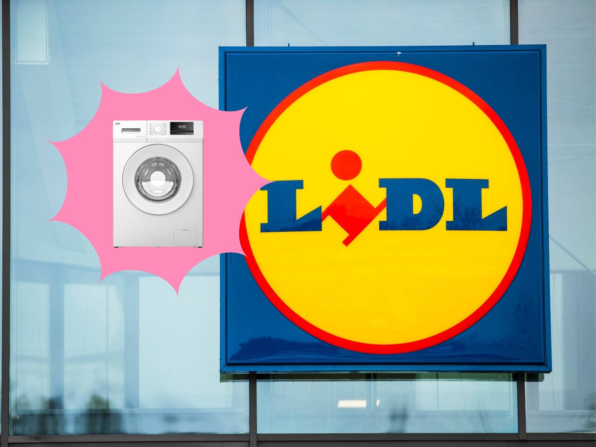 Lidl Logo von einem Store auf einer Glasfront