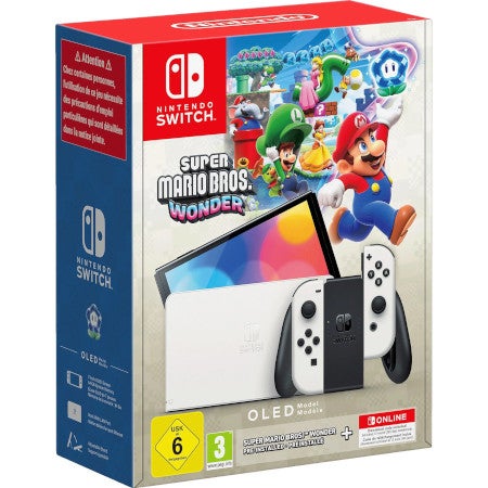 Nintendo Switch mit Super Mario Bros Wonder im Bundle.