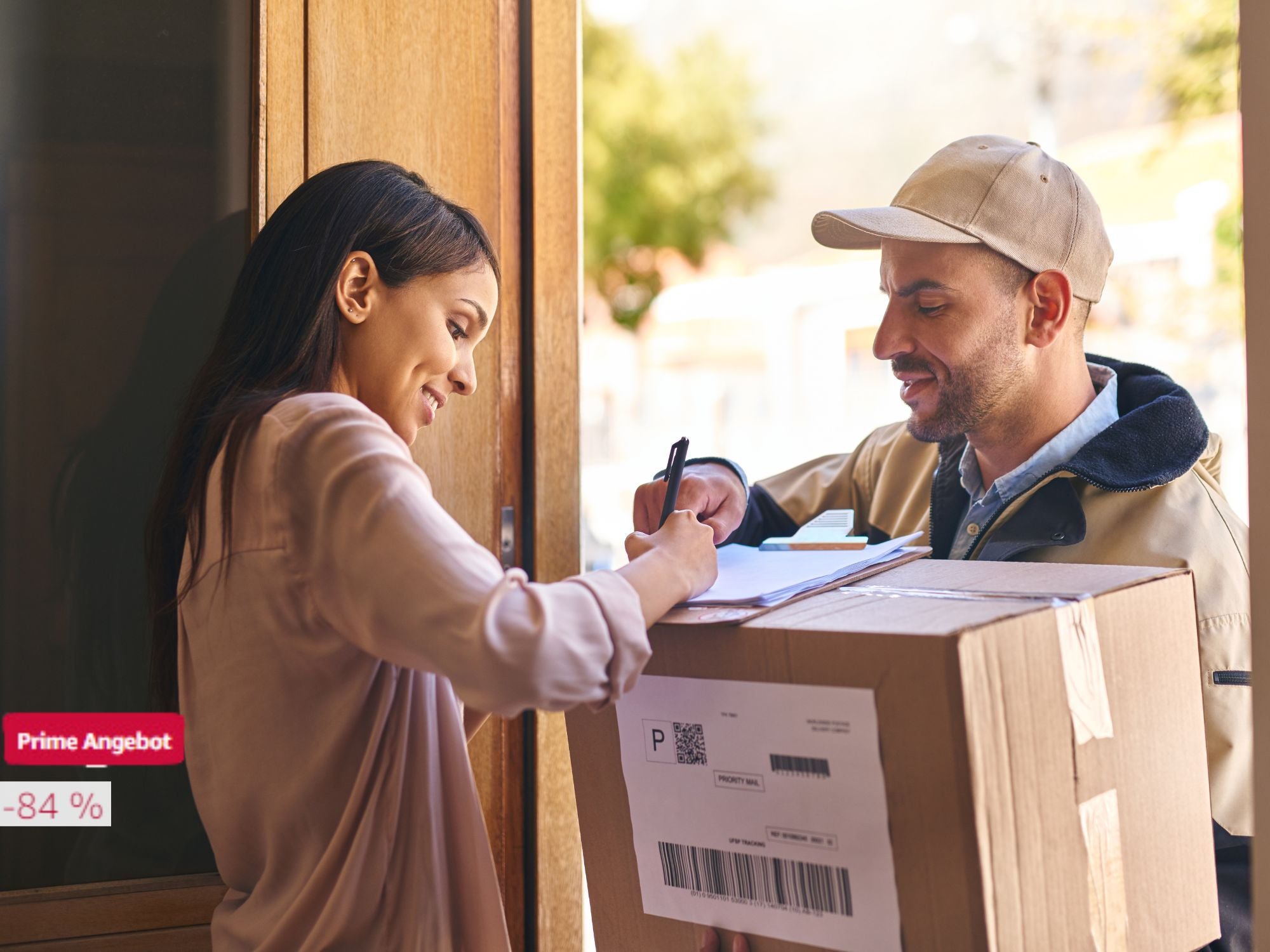 Eine Online-BEstellung wird per Paket geliefert und zugestellt.