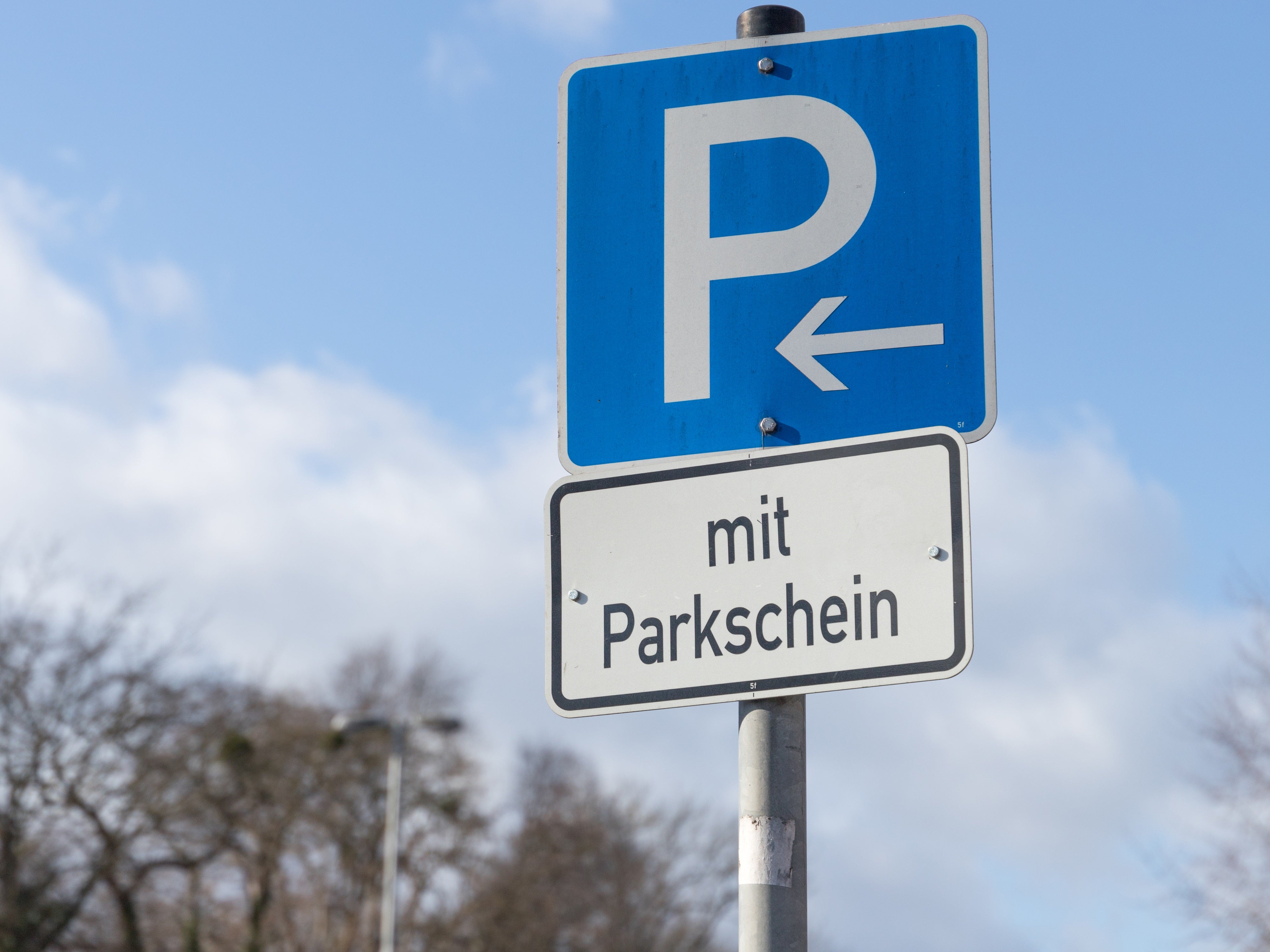 Parken-Schild, Parkschein