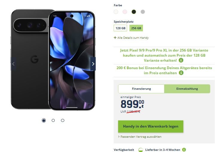 Pixel 9 Pro bei Freenet für 899 Euro