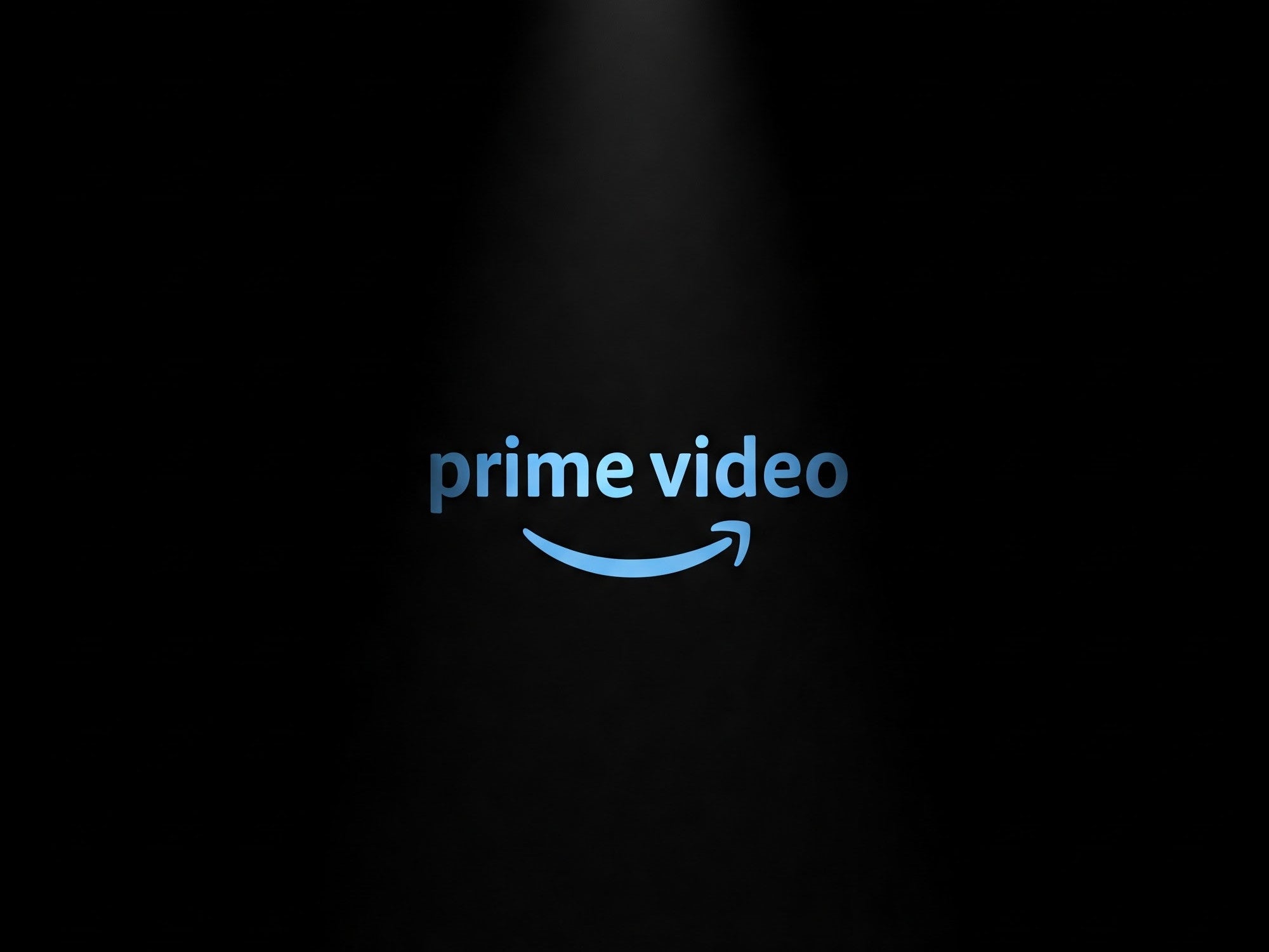 Prime Video in Licht eines Scheinwerfers.