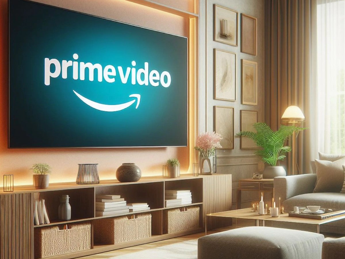 Prime Video Logo auf einem großen TV