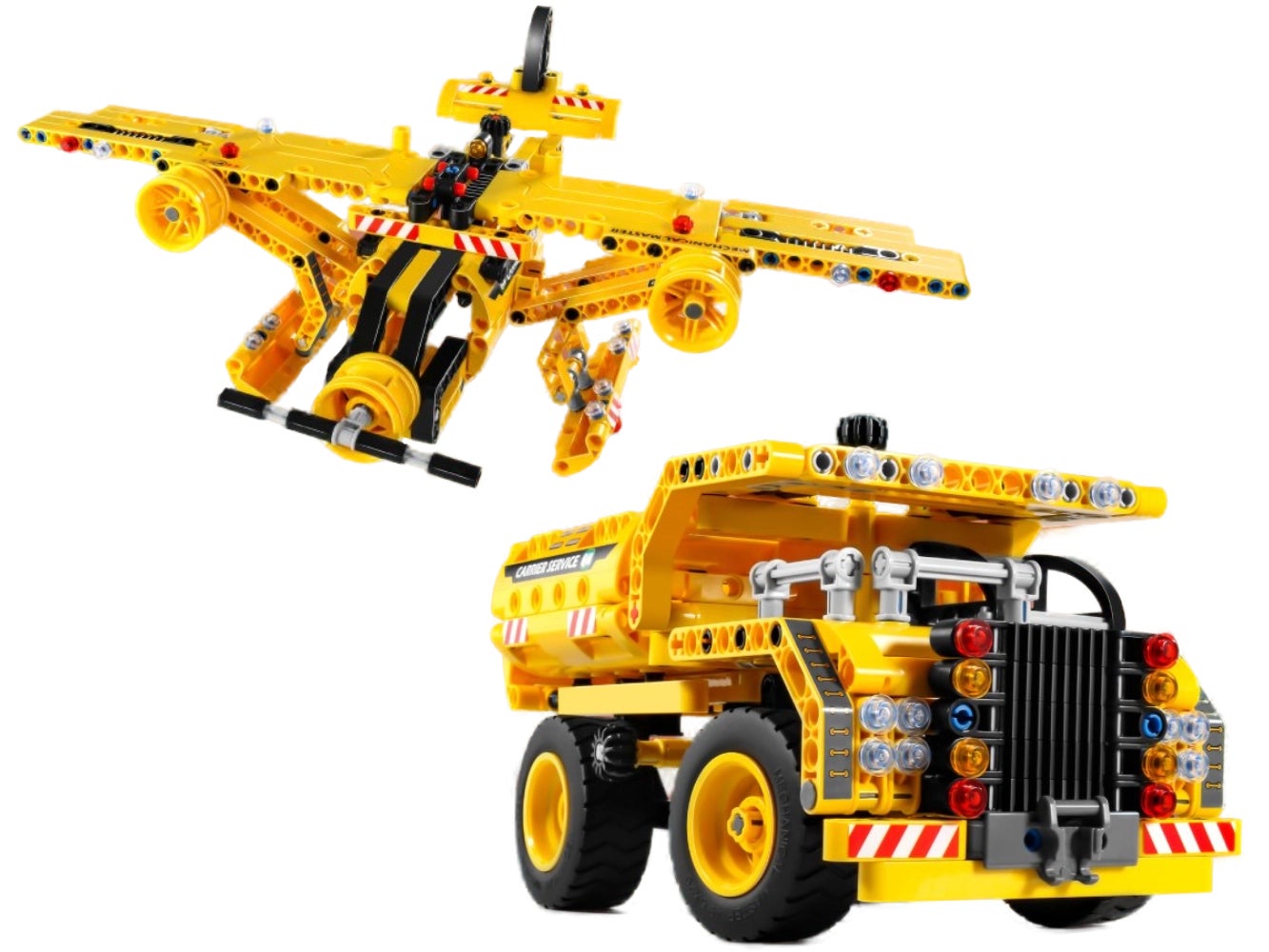 Foto: Klemmbaustein Qihui Engineering Dump Truck + Aircraft 2 in 1 (6802)