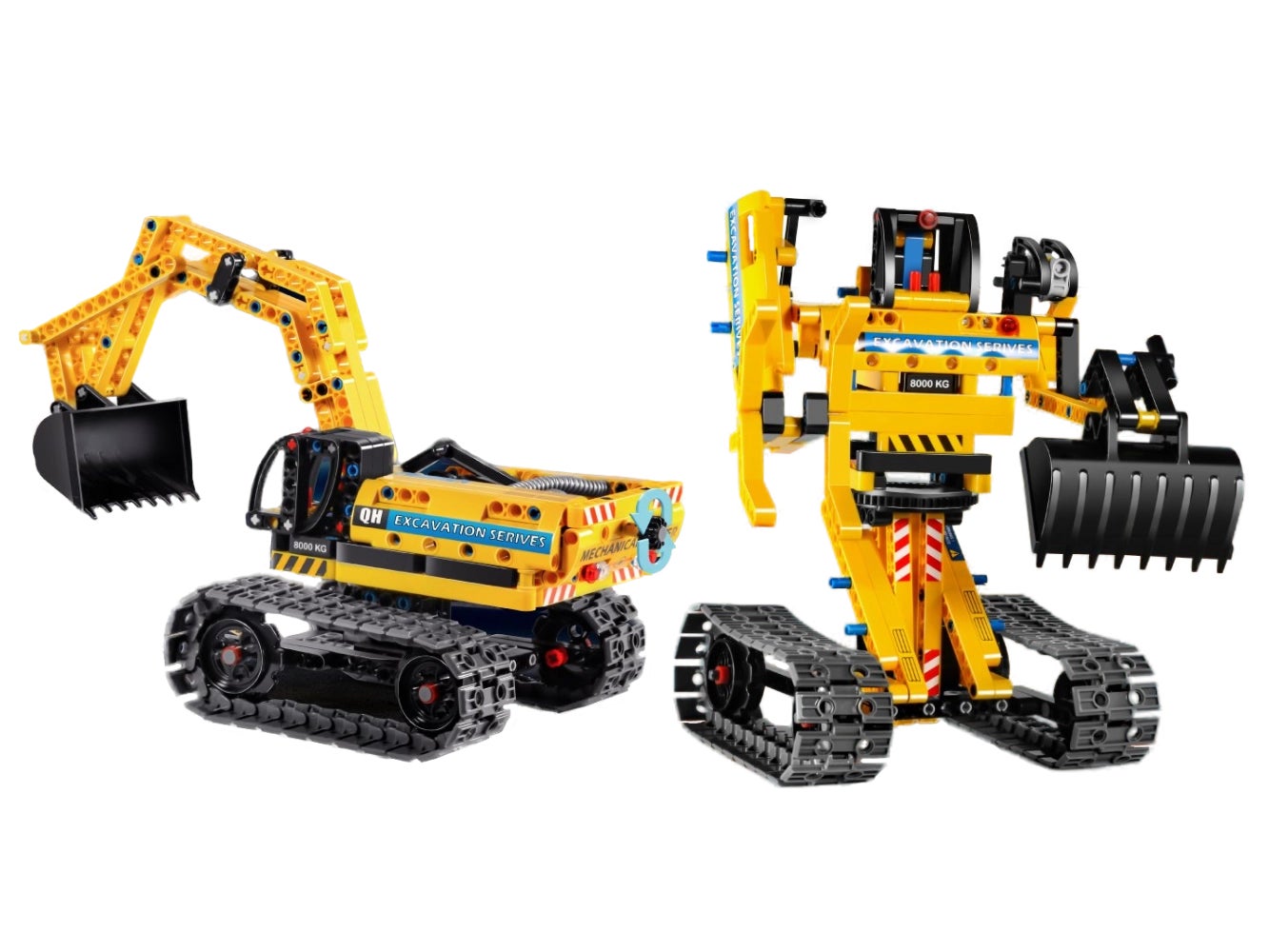 Foto: Klemmbaustein Qihui Engineering Excavator + Robot 2 in 1 (6801)