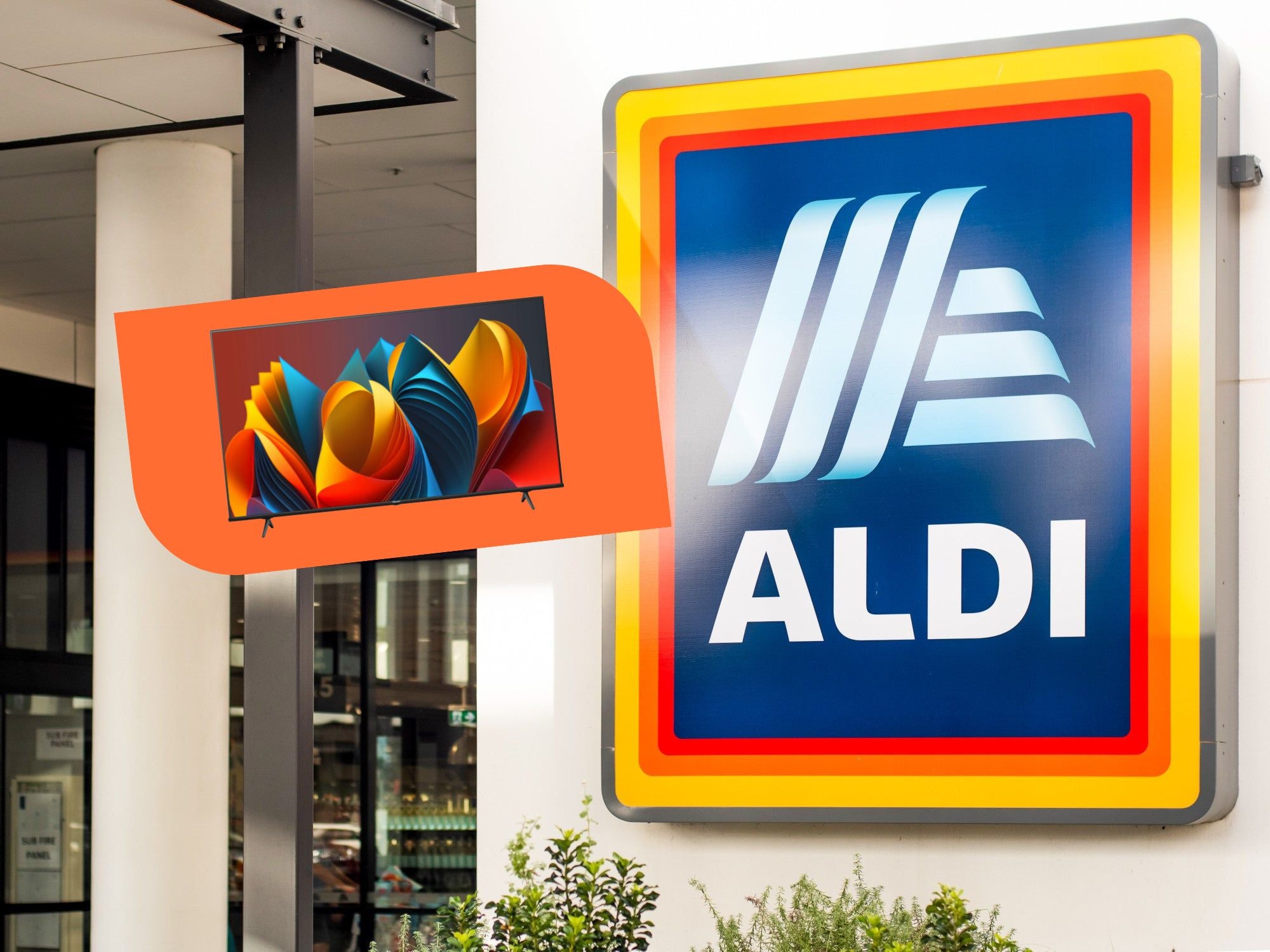 Aldi-Logo an der Wand eines Stores