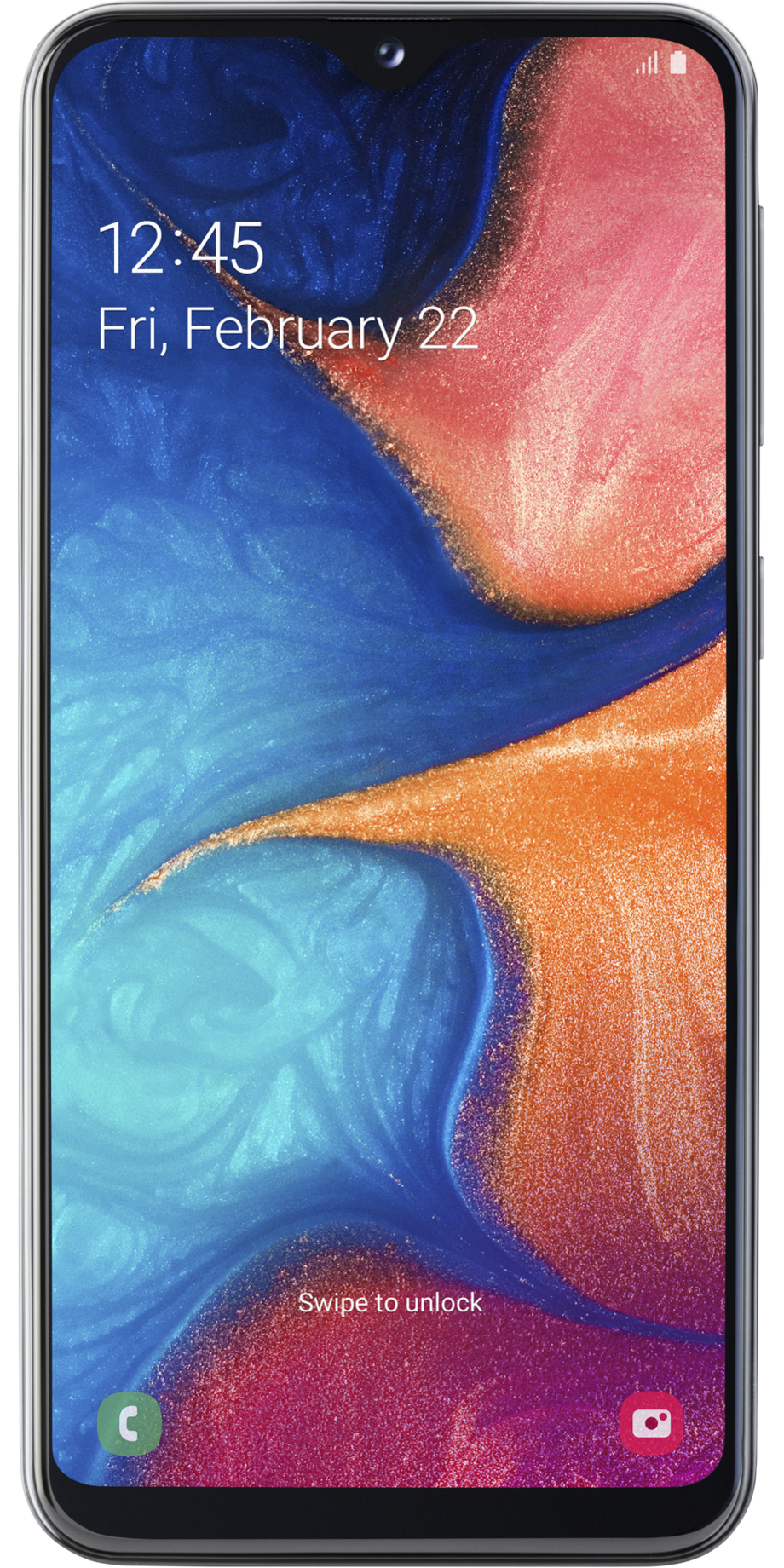 Das Samsung Galaxy A20e in der Frontalansicht.