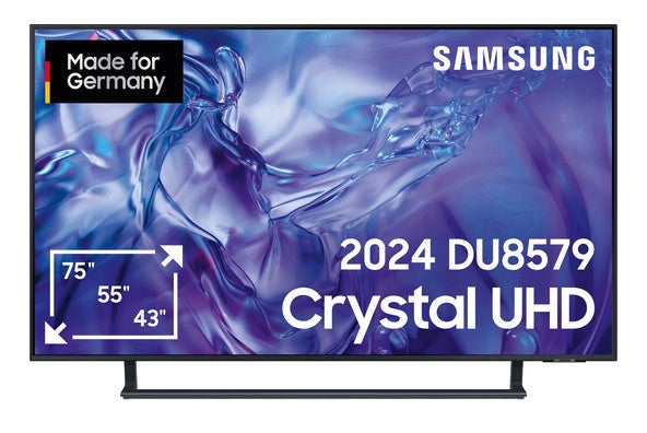 Samsung Smart TV GU55DU8579UXZG in der Frontansicht.