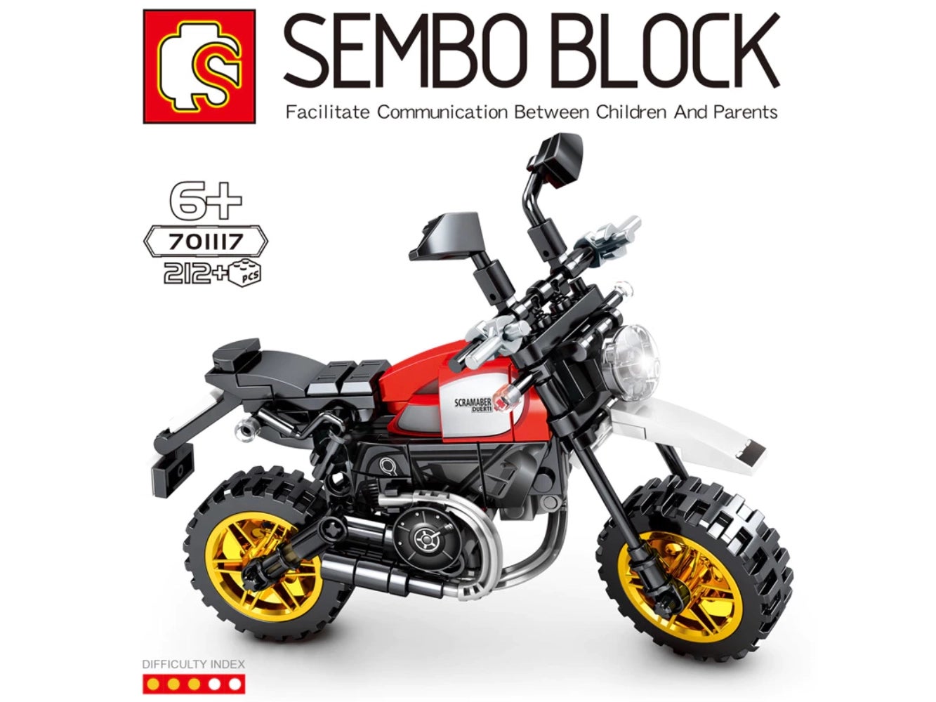 Foto: Klemmbaustein Sembo Enjoy The Ride - Ducati Desert Sled Motorcycle Technic (701117)