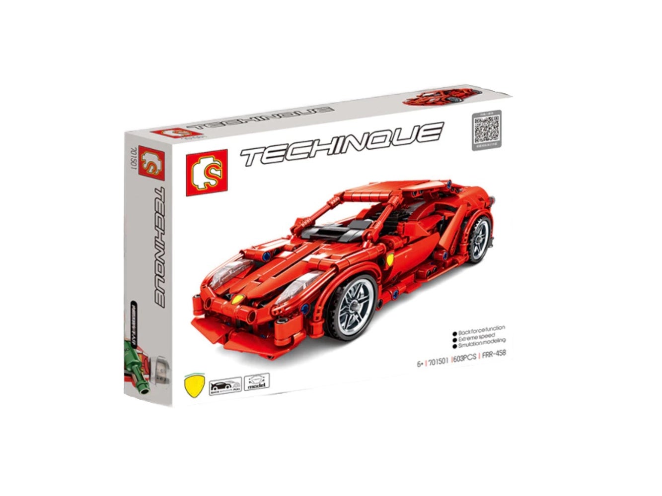 Foto: Klemmbaustein Sembo Ferrari 458 Pull Back Technic (701501)