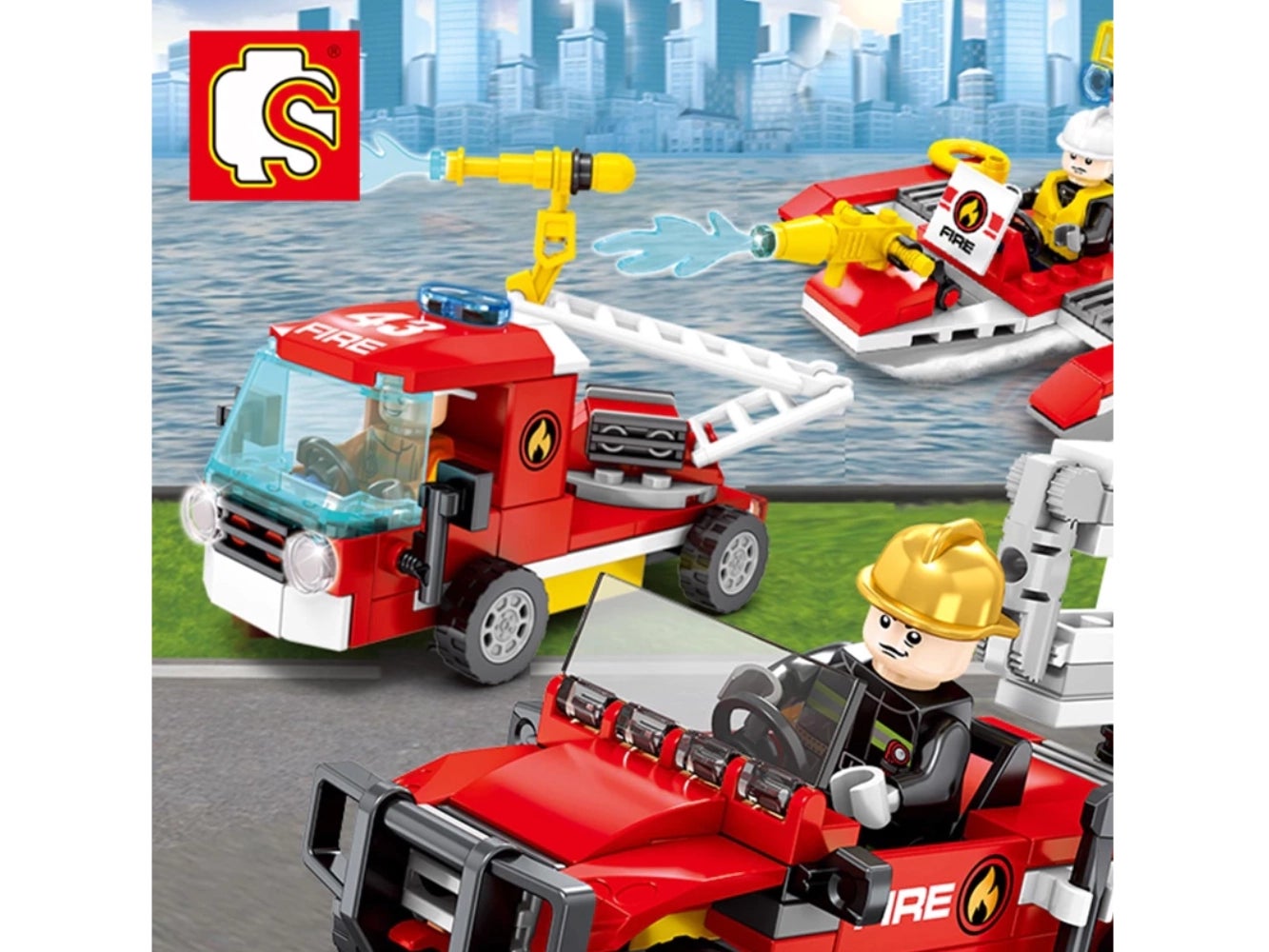 Foto: Klemmbaustein Sembo Fire Frontline - 4 Models Of 3in1 Technic (603041-603044)