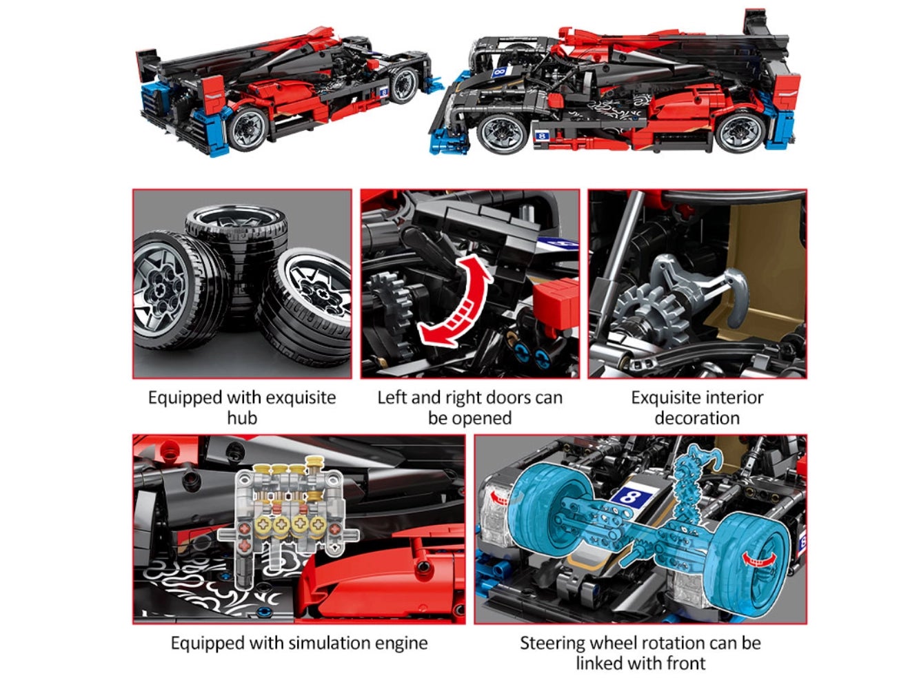 Foto: Klemmbaustein Sembo  Jackie Chan DC Model 1 zu 14 Super Racing Car Technic (705983)