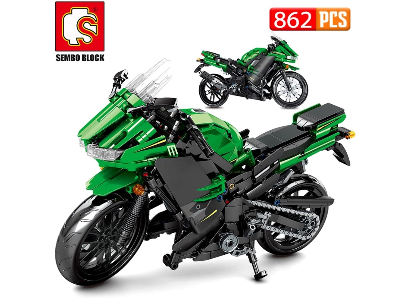 Foto: Klemmbaustein Sembo Kawasaki Ninja 400 Technic (701805)