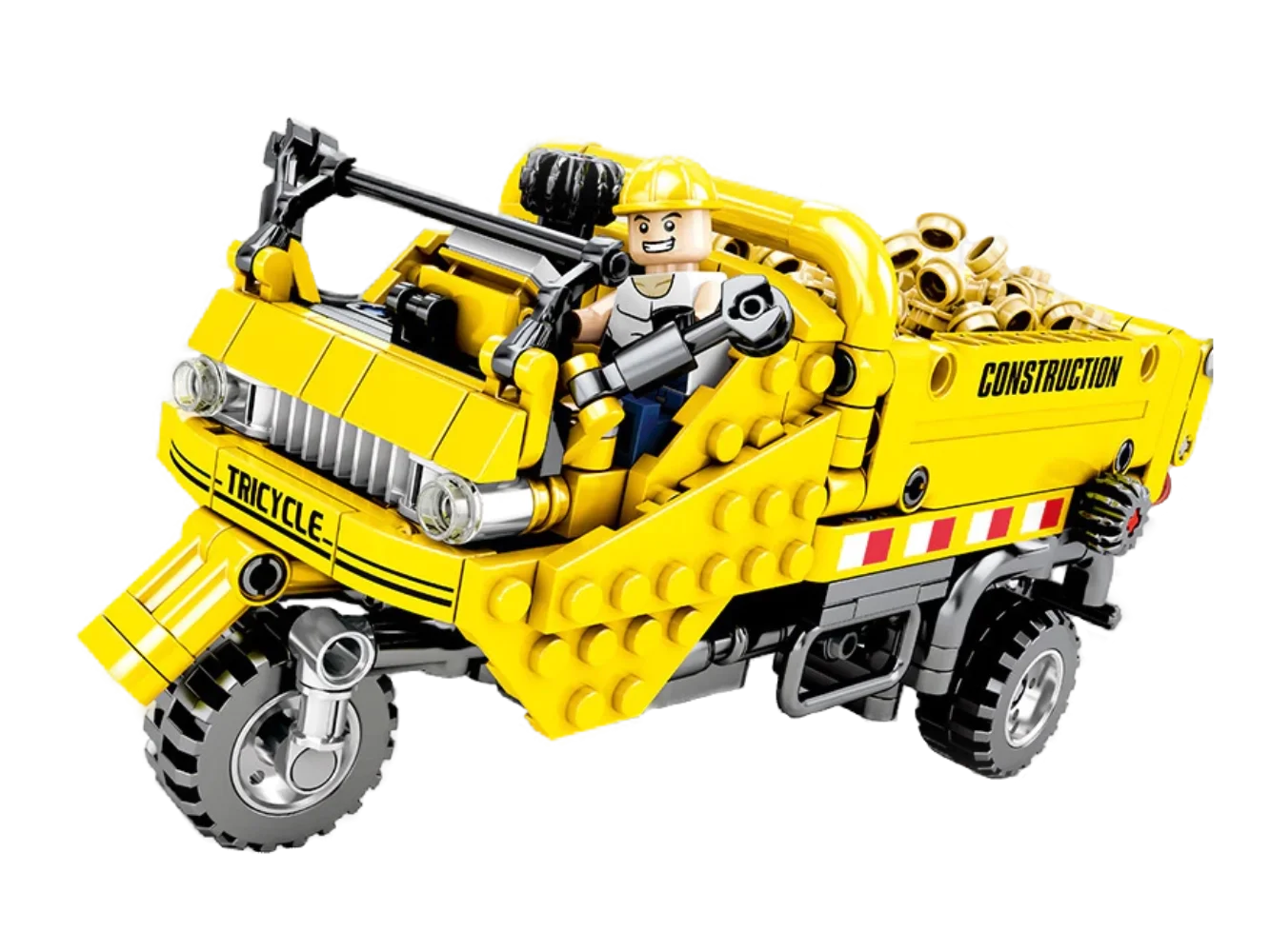 sembo-mechanical-code-yellow-three-wheeled-transporter-technic-701350-seitlich-vorn