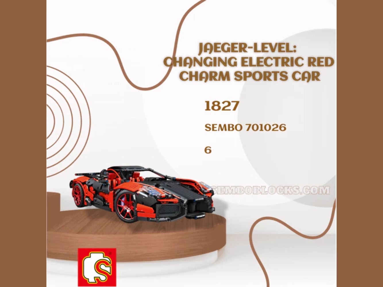 Foto: Klemmbaustein Sembo Technician Jaeger-Level - Changing Electric Red Charm Sports Car (701026)