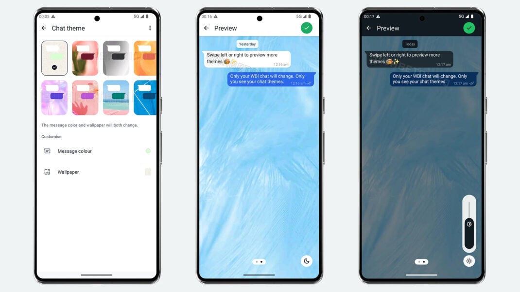 Screenshots des neuen WhatsApp-Designs