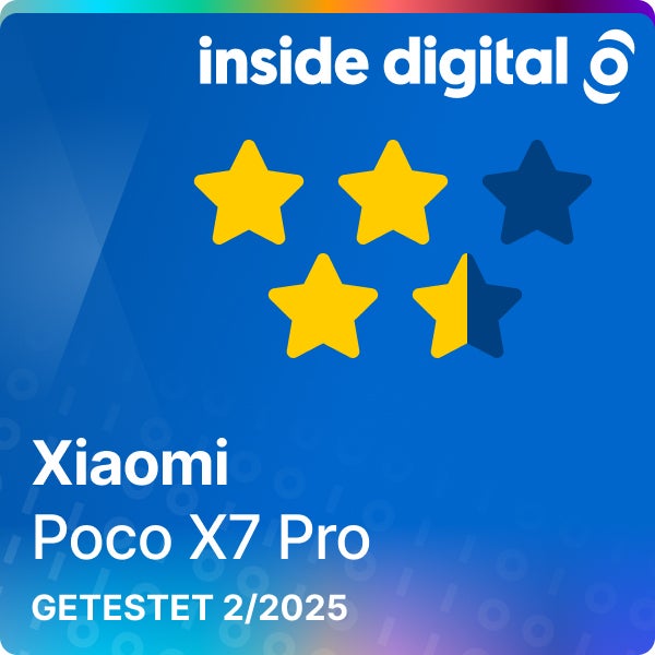 Xiaomi Poco X7 Pro Testsiegel mit 3,5 von 5 Sternen